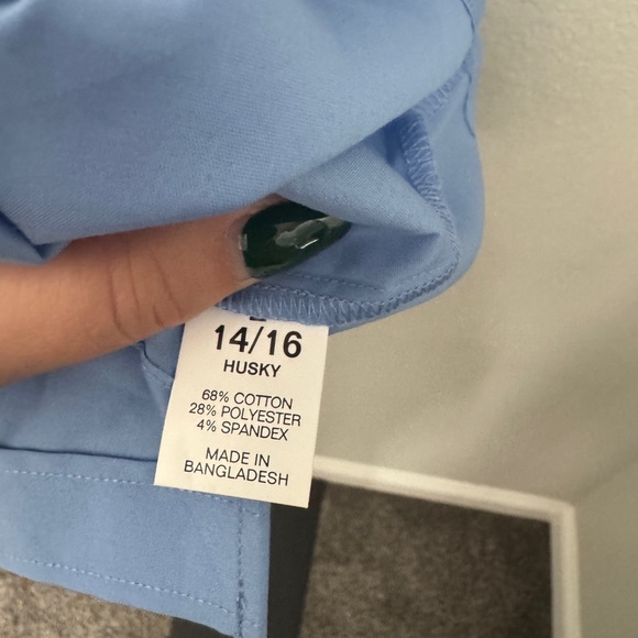 Chaps Kids Blue Button Down Shirt with Yellow Clip On Tie - Picture 6 of 6